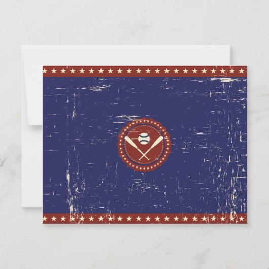 VINTAGE BASEBALL Bar Mitzvah Einladung (Rückseite)