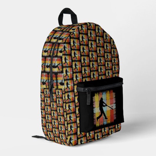Vintage Baseball Bedruckter Rucksack (Rückseitige Ecke links)