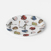 Vintage Baseball Birthday Pappteller (Schrägansicht)