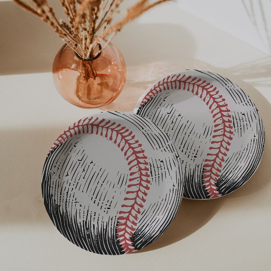 Vintage Baseball Birthday Pappteller