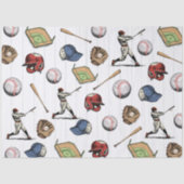 Vintage Baseball Birthday Seidenpapier (Vorderseite)