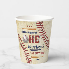 Vintage Baseball Boys 1. Geburtstag Pappbecher