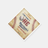 Vintage Baseball Boys 1. Geburtstag Serviette (Ecke)