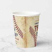 Vintage Baseball Boys 2. Geburtstag Pappbecher (Rechts)