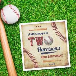 Vintage Baseball Boys 2. Geburtstag Serviette