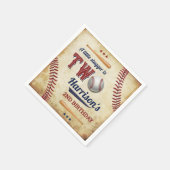 Vintage Baseball Boys 2. Geburtstag Serviette (Ecke)