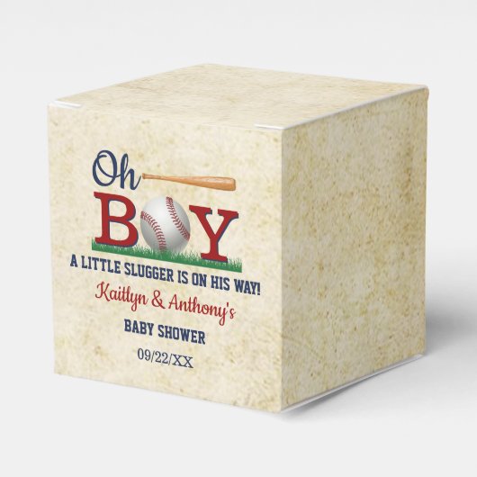 Vintage Baseball Boys Babydusche Geschenkschachtel (Vorderseite)