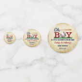 Vintage Baseball Boys Babydusche Konfetti (Vorderseiten)