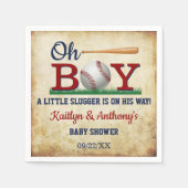 Vintage Baseball Boys Babydusche Napkins Serviette (Vorderseite)