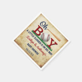 Vintage Baseball Boys Babydusche Napkins Serviette (Ecke)