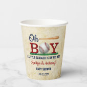 Vintage Baseball Boys Babydusche Pappbecher (Rückseite)