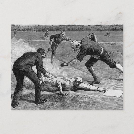 Vintage Baseball by Thure De Thulstrup, 1885 Postkarte (Vorderseite)