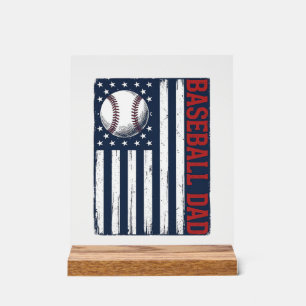 Vintage Baseball Dad Flag Shirt Design_1 Acrylschild