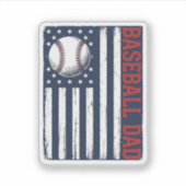 Vintage Baseball Dad Flag Shirt Design_1 Aufkleber (Vorderseite)