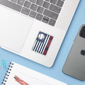Vintage Baseball Dad Flag Shirt Design_1 Aufkleber (Laptop mit iPhone)