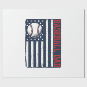 Vintage Baseball Dad Flag Shirt Design_1 Geschenkpapier