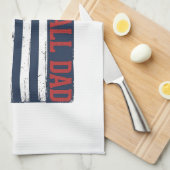 Vintage Baseball Dad Flag Shirt Design_1 Geschirrtuch (Viertel Falte)