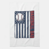 Vintage Baseball Dad Flag Shirt Design_1 Geschirrtuch (Vertikal)