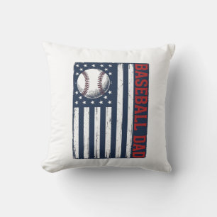 Vintage Baseball Dad Flag Shirt Design_1 Kissen