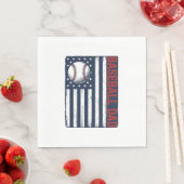 Vintage Baseball Dad Flag Shirt Design_1 Serviette (Beispiel)