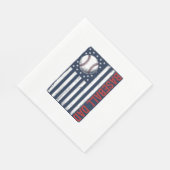 Vintage Baseball Dad Flag Shirt Design_1 Serviette (Ecke)