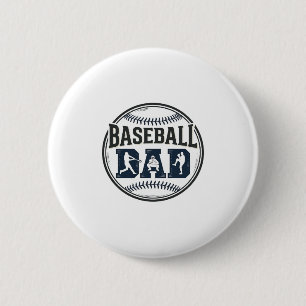 Vintage Baseball Dad Gravur T-Shirt Design_1 Button