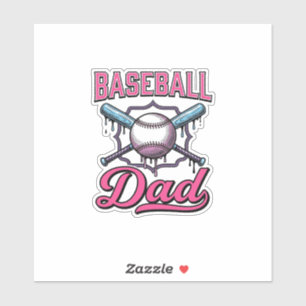 Vintage Baseball Dad Gravur T-Shirt Design (2)_ Aufkleber
