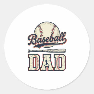 Vintage Baseball Dad Vektor-Shirt-Design_1 Runder Aufkleber