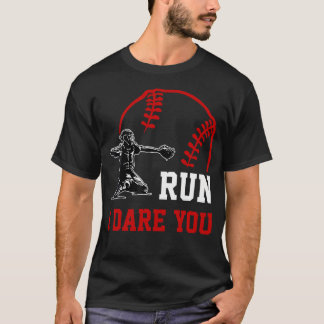 Vintage-Baseball-Fänger Lustige Jungen Loslaufen T-Shirt