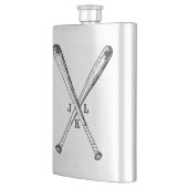 Vintage Baseball-Fledermäuse mit Monogramm Flachmann (Links)