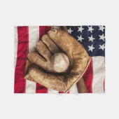 Vintage Baseball Fleecedecke (Vorderseite (Horizontal))
