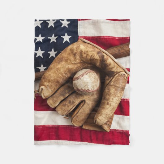 Vintage Baseball Fleecedecke (Vorderseite)