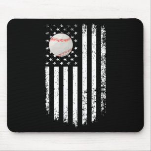 Vintage Baseball Game Day American Flag For Vater Mousepad