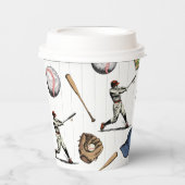 Vintage-Baseball-Geburtstag Pappbecher (Vorderseite)
