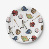Vintage-Baseball-Geburtstag Pappteller (Vorderseite)