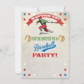 Vintage Baseball-Geburtstagsfeier Einladung (Rückseite)