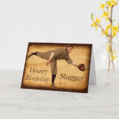 Vintage Baseball-Geburtstagskarten PERSONALISIERT Karte (Gelbe Blume)