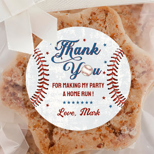 Vintage Baseball-Geburtstagsparty-Aufkleber Runder Aufkleber