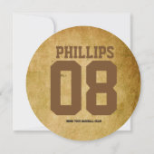 Vintage Baseball Geburtstagsparty Einladung (Rückseite)