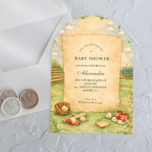 Vintage Baseball-Geschichtsbuch-Baby-Party Acryleinladungen