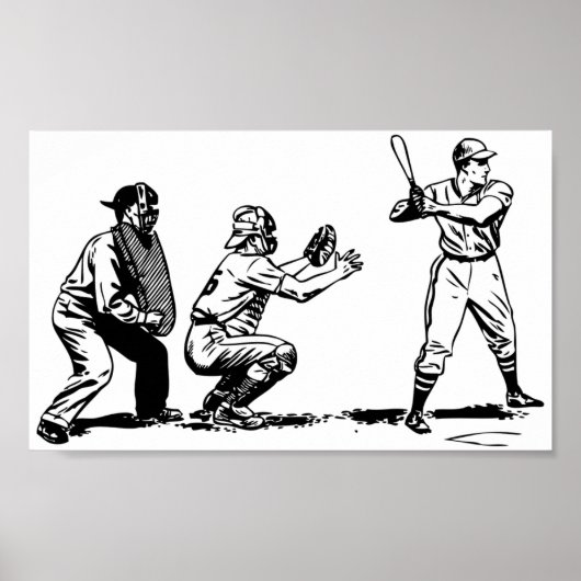 Vintage Baseball-Grafik Poster (Vorne)