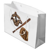 Vintage Baseball Große Geschenktüte (Rückseite Schrägansicht)