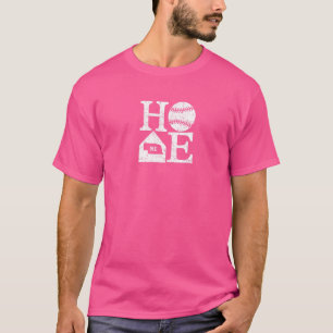 Vintage Baseball Heim Nebraska Bundesstaat Umriss T-Shirt