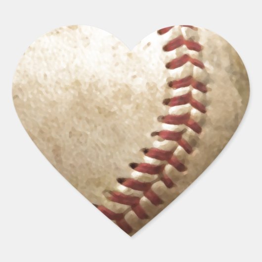 Vintage Baseball Herz-Aufkleber (Vorderseite)