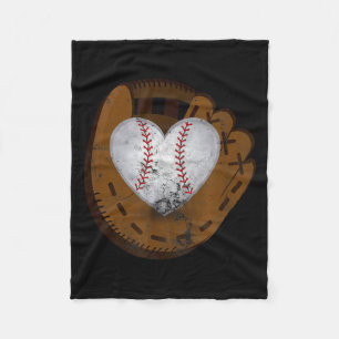 Vintage-Baseball-Herz-Shirt Lustiger Valentinstag Fleecedecke