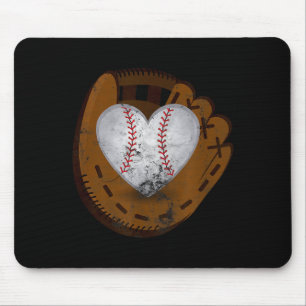 Vintage-Baseball-Herz-Shirt Lustiger Valentinstag Mousepad