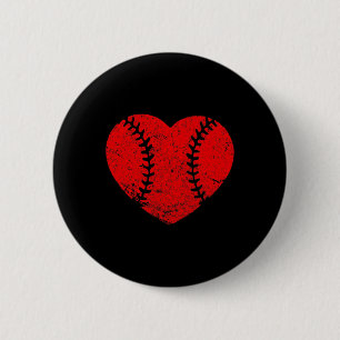 Vintage Baseball Herz Valentinstag Jungen Mädchen  Button
