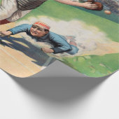 Vintage Baseball-Illustration Geschenkpapier (Ecke)