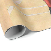 Vintage Baseball-Illustration Geschenkpapier (Rolleneckpunkt)