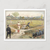Vintage Baseball-Illustration Postkarte